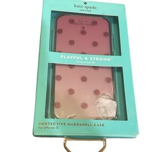 Kate Spade iPhone X Case Pink Hombre Sparkle Polka Dot Case Playful & Strong